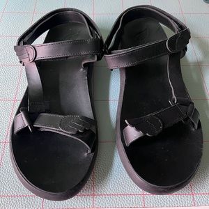 Brand New Ancient Greek Black Leather Poria Comfort Sandals Sz. 41